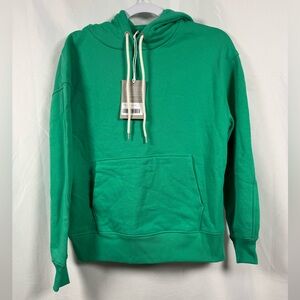 Everlane Women’s The Track Organic Cotton Popover Hoodie Bright Jade XXS